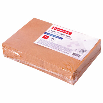 Конверты С6 (114х162 мм) КРАФТ, клей, 90 г/м2, КОМПЛЕКТ 50 шт., треугольный клапан, BRAUBERG, 112363 за 168 ₽. Конверты почтовые. Доставка по России. Без переплат!
