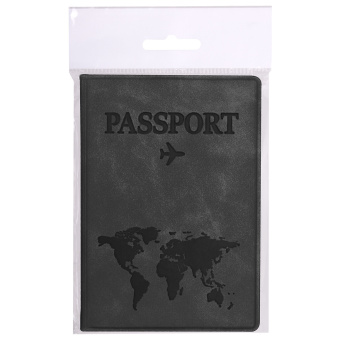 Обложка для паспорта "Passport Map", мягкая экокожа, графитовая, STAFF, 238875 за 110 ₽. Обложки для паспорта. Доставка по России. Без переплат!
