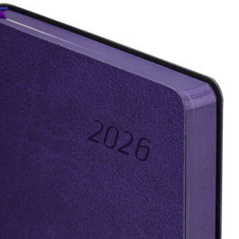 Ежедневник датированный 2026 А5 138x213 мм, BRAUBERG "Stylish", под кожу, гибкий, фиолетовый, 117100 за 406 ₽. Ежедневники с покрытием "под кожу и ткань". Доставка по России. Без переплат!