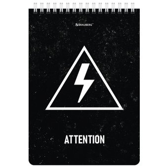 Блокнот А5 (146х206 мм), 80 л., гребень, картон, клетка, BRAUBERG, "Danger", 114378 за 84 ₽. Блокноты. Доставка по России. Без переплат!