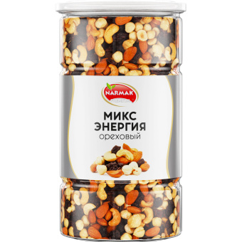 Орехи жареные в банке "МИКС Энергия", кешью, фундук, миндаль, изюм, 1 кг, NARMAK за 2 294 ₽. Орехи и сухофрукты. Доставка по России. Без переплат!