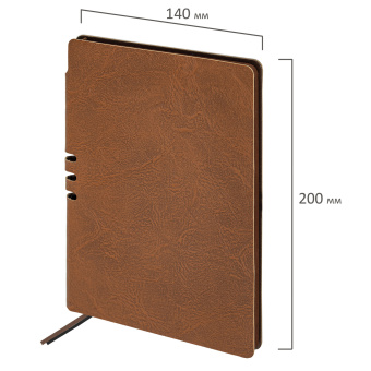 Блокнот А5 (140х200 мм), BRAUBERG "NEBRASKA", под кожу, 80 л., линия, коричневый, 113412 за 349 ₽. Бизнес-блокноты и бизнес-тетради. Доставка по России. Без переплат!