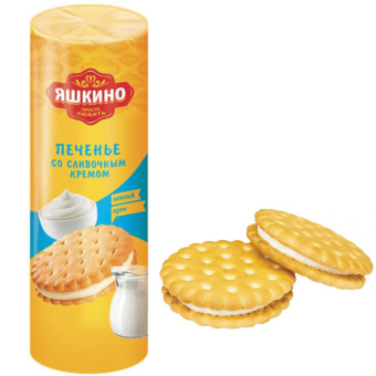 Печенье ЯШКИНО "Со сливочным кремом", затяжное, 190 г, МП462 за 102 ₽. Печенье, крекеры, сухари и сушки. Доставка по России. Без переплат!