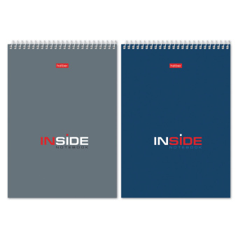 Блокнот А5 145х205 мм, 80 л., гребень, картон, жесткая подложка, клетка, HATBER, "INSIDE" ("Офисный"), 004881, 80Б5В1гр за 79 ₽. Блокноты. Доставка по России. Без переплат!