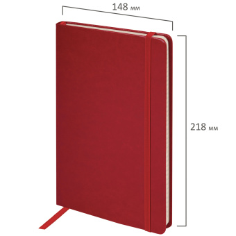 Блокнот А5 (148x218 мм), BRAUBERG "Metropolis Special", под кожу, 80 л., резинка, клетка, красный, 111575 за 459 ₽. Бизнес-блокноты и бизнес-тетради. Доставка по России. Без переплат!