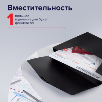 Портфель пластиковый STAFF А4 (320х225х36 мм), без отделений, черный, 229241 за 218 ₽. Портфели пластиковые. Доставка по России. Без переплат!