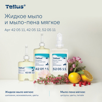 Картридж с жидким мылом-пеной одноразовый Tellus/TORK (Система S4) Advanced, мягкое, 1 л, 520511 за 1&nbsp;137 ₽. Картриджи с жидким мылом и мылом-пеной. Доставка по России. Без переплат!