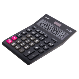 Калькулятор настольный CASIO GR-12-W (209х155 мм), 12 разрядов, двойное питание, черный, европодвес, GR-12-W-EP за 1 711 ₽. Калькуляторы настольные. Доставка по России. Без переплат!