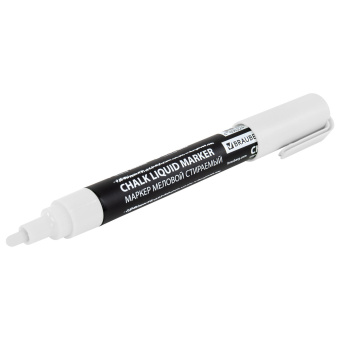 Маркер меловой CHALK LIQUID MARKER, БЕЛЫЙ, 3 мм, стираемый, BRAUBERG "CHALK", 152585 за 94 ₽. Маркеры меловые. Доставка по России. Без переплат!