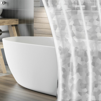 Штора для ванной комнаты CRYSTAL WALL с 3D-эффектом водонепроницаемая, 180х180 см, LAIMA HOME, 608451 за 507 ₽. Шторы для ванной комнаты. Доставка по России. Без переплат!