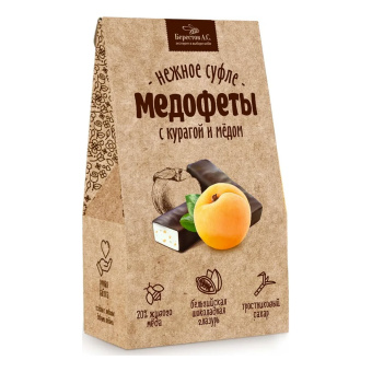 Конфеты-суфле "Медофеты" в шоколадной глазури, с курагой и медом, 150 г, БЕРЕСТОВ А.С., УТ-00031661 за 336 ₽. Конфеты в коробках. Доставка по России. Без переплат!