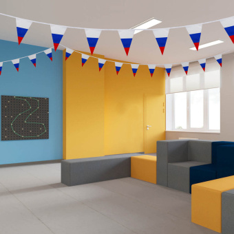 Гирлянда из флагов России, длина 5 м, 10 треугольных флажков 20х30 см, BRAUBERG/STAFF, 550186, RU27 за 210 ₽. Гирлянды из флагов. Доставка по России. Без переплат!