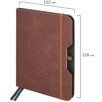 Блокнот А5 (162х218 мм), BRAUBERG "NOTE", под кожу софт-тач, с резинкой, 80 л., клетка, коричневый, 113436 за 484 ₽. Бизнес-блокноты и бизнес-тетради. Доставка по России. Без переплат!