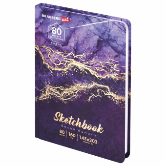 Скетчбук, белая бумага 160 г/м2, 145х203 мм, 80 л., твердая обложка, BRAUBERG ART CLASSIC "Мрамор", 114592 за 257 ₽. Альбомы, скетчбуки и бумага для графики и эскизов. Доставка по России. Без переплат!