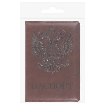 Обложка для паспорта STAFF, полиуретан под кожу, "ГЕРБ", коричневая, 237604 за 105 ₽. Обложки для паспорта. Доставка по России. Без переплат!