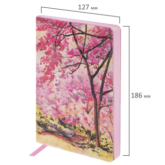 Ежедневник недатированный B6 (127х186 мм), BRAUBERG VISTA, под кожу, гибкий, 136 л., "Spring garden", 112110 за 214 ₽. Ежедневники с покрытием "под кожу и ткань". Доставка по России. Без переплат!