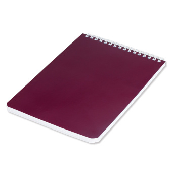 Блокнот А5 146х205 мм, 60 л., гребень, перфорация на отрыв, лакированный, BRAUBERG, Бордовый, 111271 за 63 ₽. Блокноты. Доставка по России. Без переплат!