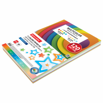Бумага цветная 11 цветов BRAUBERG MULTICOLOR, А4, 80 г/м2, 120 л. (10 цветов x 10 листов + 20 белых листов), 116012 за 263 ₽. Бумага цветная форматная. Доставка по России. Без переплат!