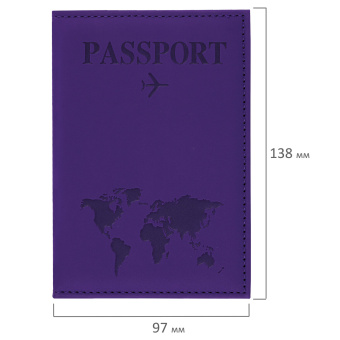 Обложка для паспорта "Passport map", экокожа soft-touch, фиолетовая, STAFF, 238762 за 109 ₽. Обложки для паспорта. Доставка по России. Без переплат!