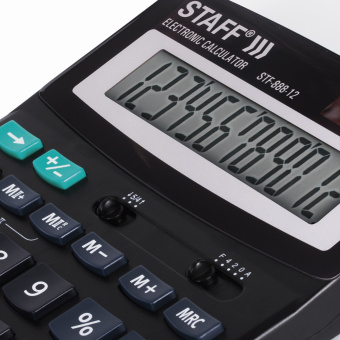 Калькулятор настольный STAFF STF-888-12 (200х150 мм), 12 разрядов, двойное питание, 250149 за 1 059 ₽. Калькуляторы настольные. Доставка по России. Без переплат!