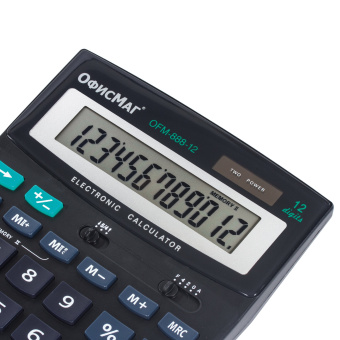 Калькулятор настольный ОФИСМАГ OFM-888-12 (200х150 мм), 12 разрядов, двойное питание, 250224 за 968 ₽. Калькуляторы настольные. Доставка по России. Без переплат!