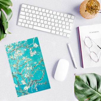 Блокнот А5 134х206 мм, 80 л., твёрдый, клетка, тиснение фольгой, STAFF, "Ван Гог", 114427 за 169 ₽. Блокноты в книжном переплете. Доставка по России. Без переплат!