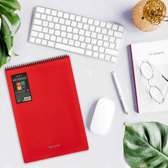 Блокнот БОЛЬШОГО ФОРМАТА А4, 80 л., обложка пластик, клетка, BRAUBERG "Metropolis", КРАСНЫЙ, 115573 за 151 ₽. Блокноты. Доставка по России. Без переплат!