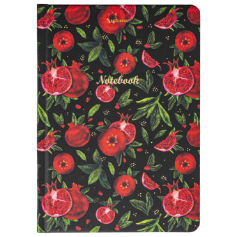 Блокнот с резинкой в клетку 96 л., А5 (145х203 мм), твердая обложка с фольгой, BRAUBERG, "Гранаты", 113730 за 243 ₽. Блокноты в книжном переплете. Доставка по России. Без переплат!