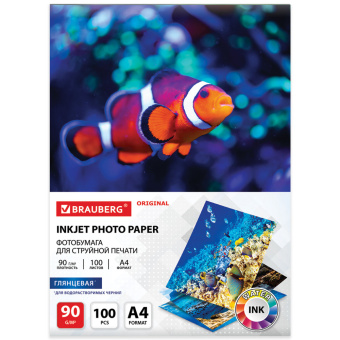 Фотобумага глянцевая, А4, 90 г/м2, односторонняя, 100 листов, BRAUBERG ORIGINAL, 363978 за 688 ₽. Фотобумага. Доставка по России. Без переплат!