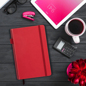 Блокнот А5 135x212 мм BRAUBERG "Edge", под кожу, резинка, держатель, 80 л., клетка, красный, 117147 за 298 ₽. Бизнес-блокноты и бизнес-тетради. Доставка по России. Без переплат!