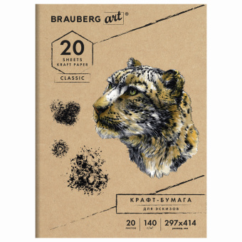 Папка для рисования и эскизов, крафт-бумага 140 г/м2, А3 (297x414 мм), 20 л., BRAUBERG ART CLASSIC, 112482 за 159 ₽. Альбомы, скетчбуки и бумага для графики и эскизов. Доставка по России. Без переплат!