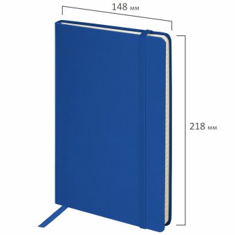 Блокнот А5 (148x218 мм), BRAUBERG "Metropolis", балакрон, 80 л., резинка, клетка, синий, 111582 за 414 ₽. Бизнес-блокноты и бизнес-тетради. Доставка по России. Без переплат!