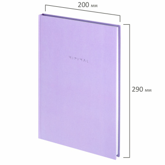 Блокнот БОЛЬШОЙ ФОРМАТ 200х290 мм, А4, 80 л., твердый, клетка, BRAUBERG "Minimal", сиреневый, 116434 за 303 ₽. Блокноты в книжном переплете. Доставка по России. Без переплат!