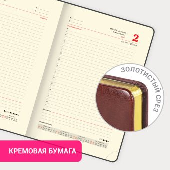 Ежедневник датированный 2025, А5, 138x213 мм, BRAUBERG "Cayman", под кожу, бордовый/коричневый, 115769 за 118 ₽. Ежедневники с покрытием "под кожу и ткань". Доставка по России. Без переплат!