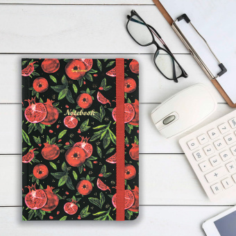 Блокнот с резинкой в клетку 96 л., А5 (145х203 мм), твердая обложка с фольгой, BRAUBERG, "Гранаты", 113730 за 243 ₽. Блокноты в книжном переплете. Доставка по России. Без переплат!