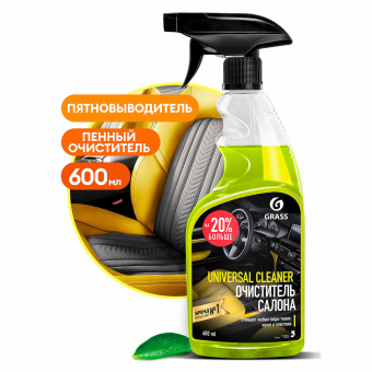 Очиститель салона для велюра, кожи, пластика, 600 мл, GRASS UNIVERSAL CLEANER, триггер, 110392 за 234 ₽. Средства для ухода за автомобилем. Доставка по России. Без переплат!