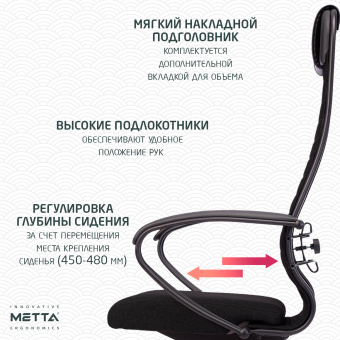 Кресло офисное МЕТТА "К-27" пластик, ткань, сиденье и спинка мягкие, черное за 18&nbsp;562 ₽. Кресла SAMURAI. Доставка по России. Без переплат!