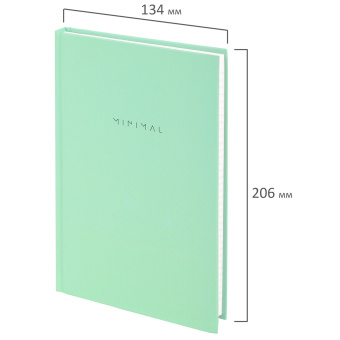 Блокнот А5 134х206 мм, 80 л., твёрдый, клетка, BRAUBERG "Minimal", мятный, 116443 за 163 ₽. Блокноты. Доставка по России. Без переплат!