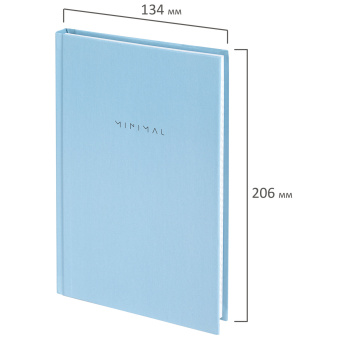 Блокнот А5 134х206 мм, 80 л., твёрдый, клетка, BRAUBERG "Minimal", голубой, 116442 за 163 ₽. Блокноты. Доставка по России. Без переплат!