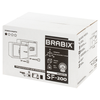 Сейф мебельный BRABIX "SF-200KL", 200х310х200 мм, ключевой замок, черный, 291144, S103BR211114 за 4&nbsp;669 ₽. Сейфы мебельные, офисные. Доставка по России. Без переплат!