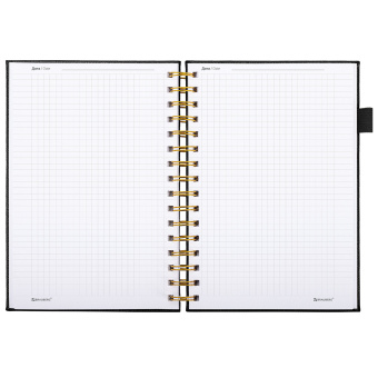 Бизнес-тетрадь на гребне А5 148х216 мм, BRAUBERG "Calipso" под кожу, резинка, клетка, 80 л., черная, 116252 за 352 ₽. Бизнес-блокноты и бизнес-тетради. Доставка по России. Без переплат!