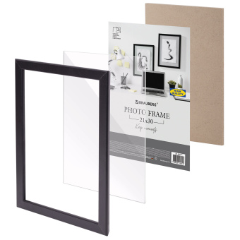 Рамка 21х30 см небьющаяся, аналог IKEA, багет 21 мм, МДФ, BRAUBERG "Idea", черная, 391371 за 321 ₽. Рамки для дипломов, сертификатов, грамот, фотографий. Доставка по России. Без переплат!