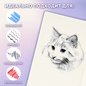 Скетчбук, слоновая кость 140 г/м2 130х210 мм, 80 л., КОЖЗАМ, резинка, BRAUBERG ART CLASSIC, пастель сиреневый, 116879 за 359 ₽. Альбомы, скетчбуки и бумага для графики и эскизов. Доставка по России. Без переплат!
