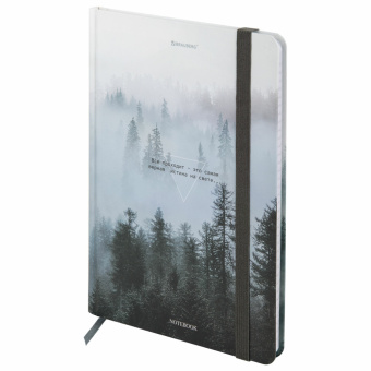 Блокнот с резинкой в клетку 96 л., А5 145х203 мм, твердая обложка, BRAUBERG, "Туман", 116315 за 243 ₽. Блокноты в книжном переплете. Доставка по России. Без переплат!