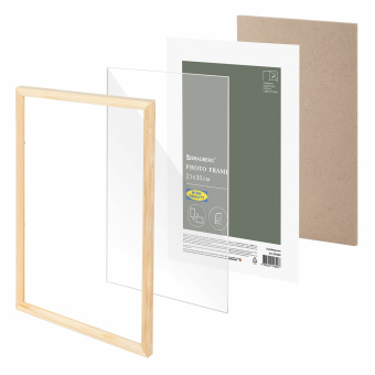 Рамка 21х30 см небьющаяся, аналог IKEA, багет 12 мм дерево, BRAUBERG "Woodray", цвет натуральный, 391360 за 220 ₽. Рамки для дипломов, сертификатов, грамот, фотографий. Доставка по России. Без переплат!