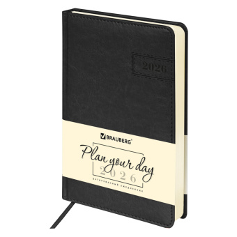 Ежедневник датированный 2026 А5 138x213 мм, BRAUBERG "Imperial", под кожу, черный, 117063 за 162 ₽. Ежедневники с покрытием "под кожу и ткань". Доставка по России. Без переплат!
