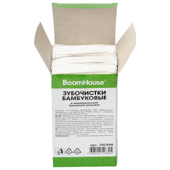 Зубочистки бамбуковые 1000 шт. в индивидуальной бумажной упаковке, BOOMHOUSE (БУМХАУС), 701949 за 183 ₽. Зубочистки. Доставка по России. Без переплат!