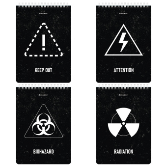 Блокнот А5 (146х206 мм), 80 л., гребень, картон, клетка, BRAUBERG, "Danger", 114378 за 84 ₽. Блокноты. Доставка по России. Без переплат!