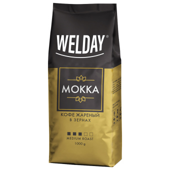 Кофе в зернах WELDAY «Mokka», 1 кг, БРАЗИЛИЯ, 622411 за 1 385 ₽. Кофе зерновой. Доставка по России. Без переплат!