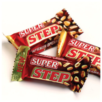 Конфеты шоколадные СЛАВЯНКА "Super Step" двухслойные, нуга с арахисом, 1000 г, пакет, 20465 за 782 ₽. Конфеты фасованные. Доставка по России. Без переплат!